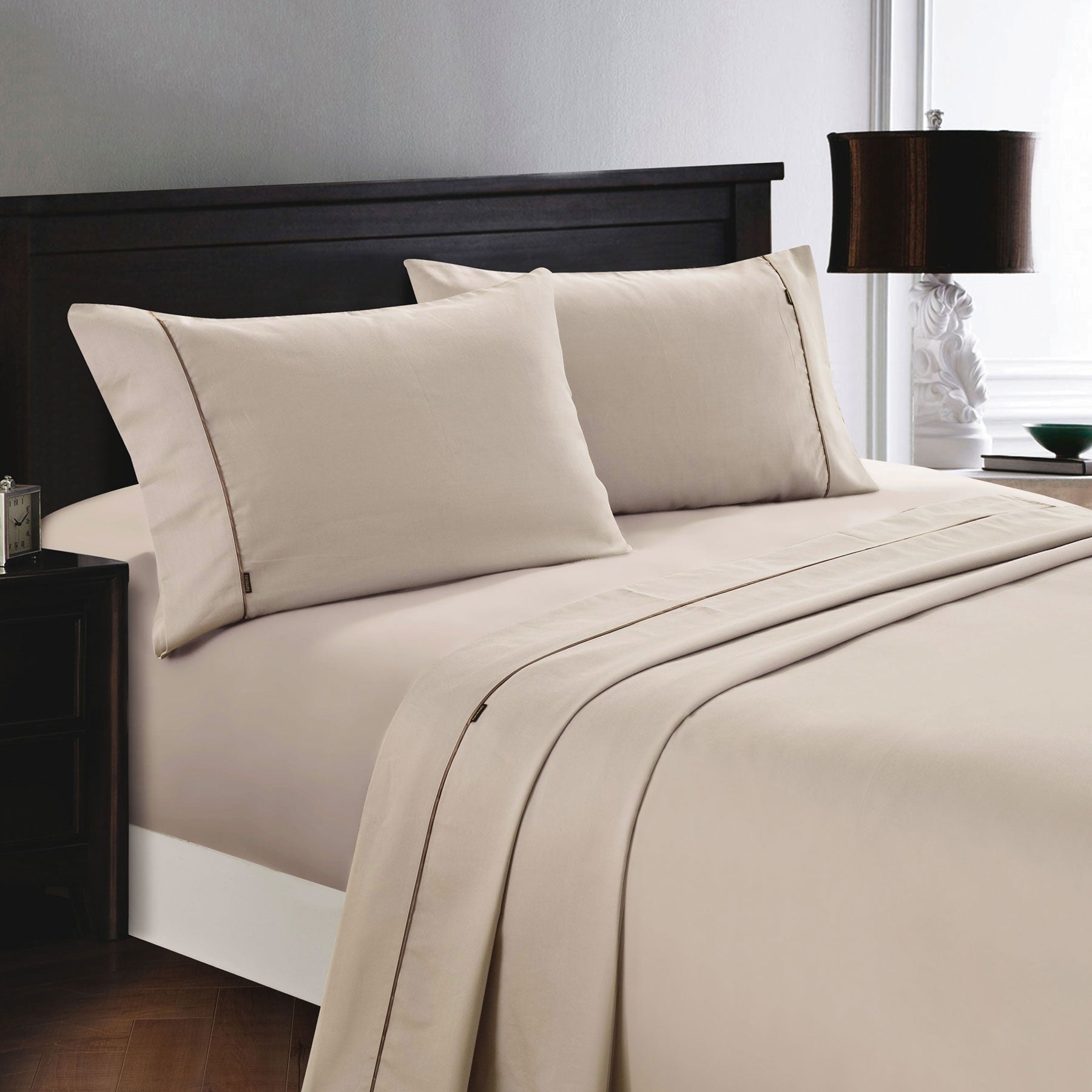 Deluxe Cotton-Rich Sheet Set 1200TC - Linen Single